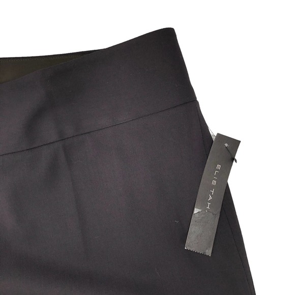 Elie Tahari NEW Womens Size 8 Wool Blend Eileen Trouser Black Pants Flat Front - Picture 4 of 7